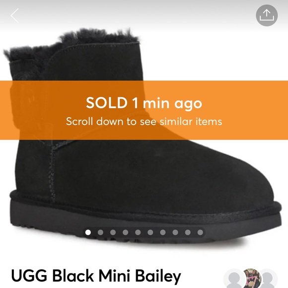 UGG Shoes - •SOLD• UGG Black Mini Bailey Fluff Buckle